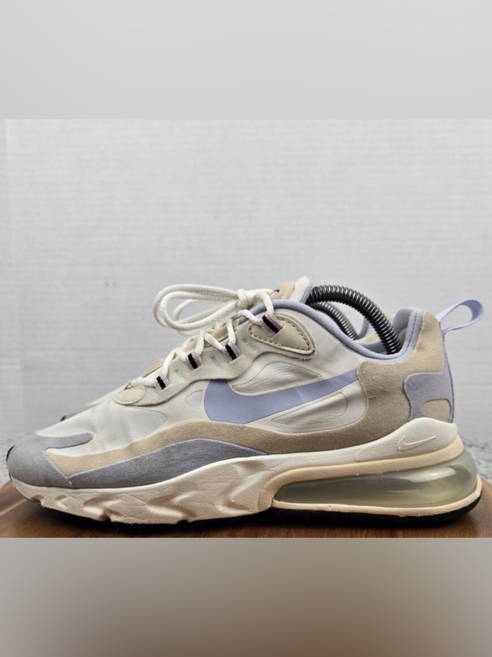Nike Womens 9 Air Max 270 React Fossil Ghost Daily Casual Gym Sneaker CT1287-100